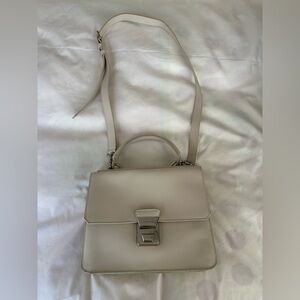 Lancaster White Leather Top Handle Shoulder bag